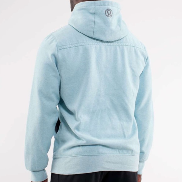 Lululemon West Coast‎ Hoodie Heathered Baby Blue Men's Sweatshirt - Picture 2 of 5
